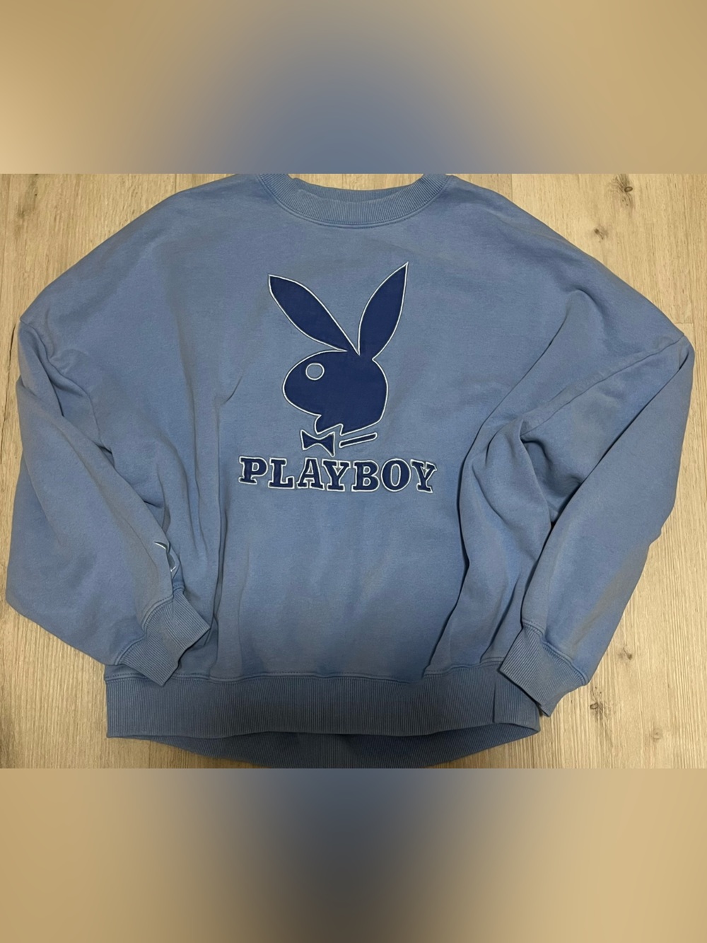 PacSun Light Blue Playboy Bunny  Graphic Crewneck Sweatshirt